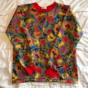 Youth L Vintage 80's Silvil patterned long sleeve